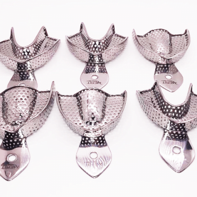 IMPRESSION TRAYS, Perforated Stainless Steel. PK OF 6 (L, M, S)