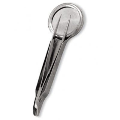 Tweezer with Magnifying Glass. Mirror Finish