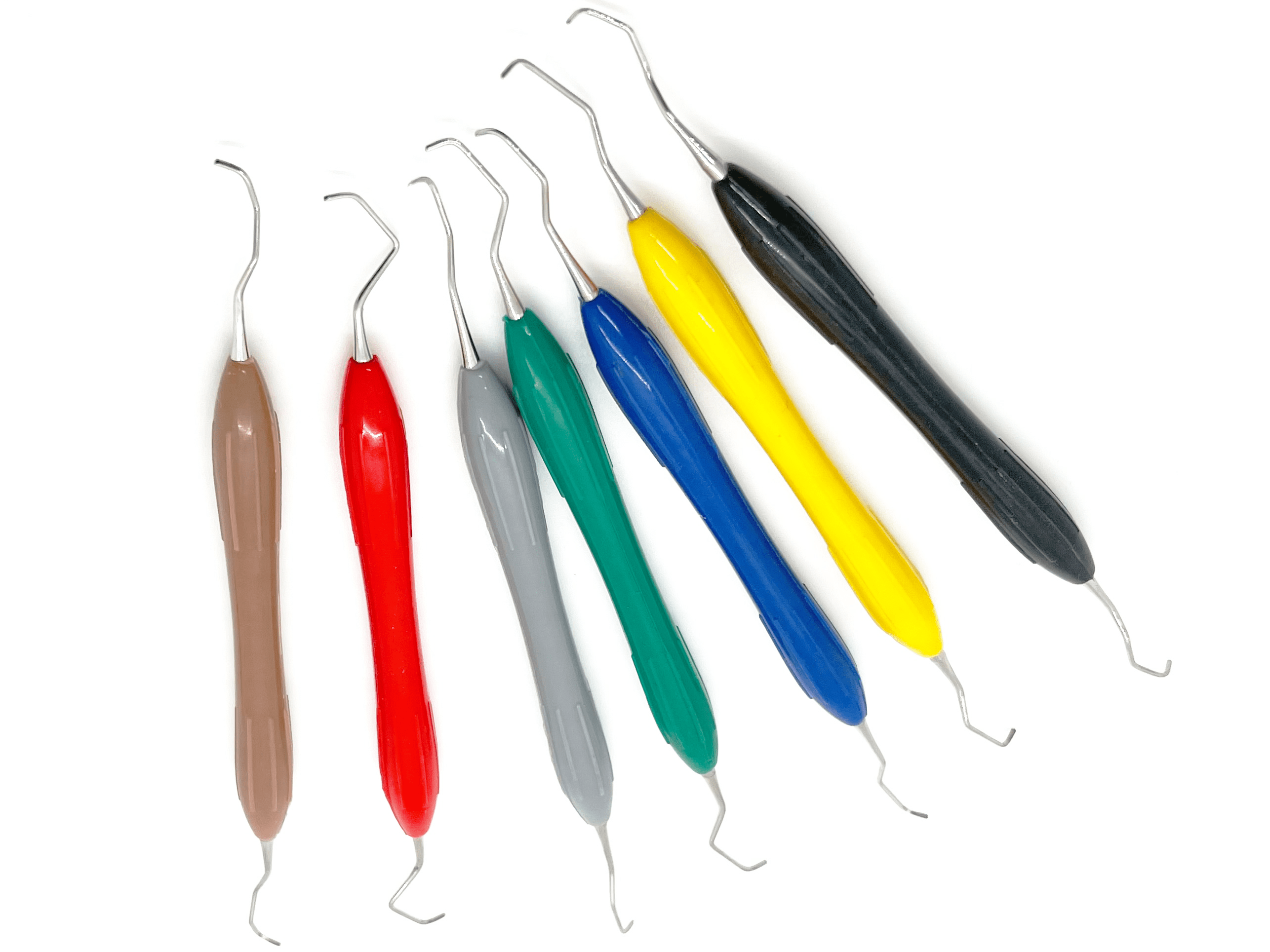 Gracey Instrument Set of 7, Dental Hygiene with Silicone Handle Merit