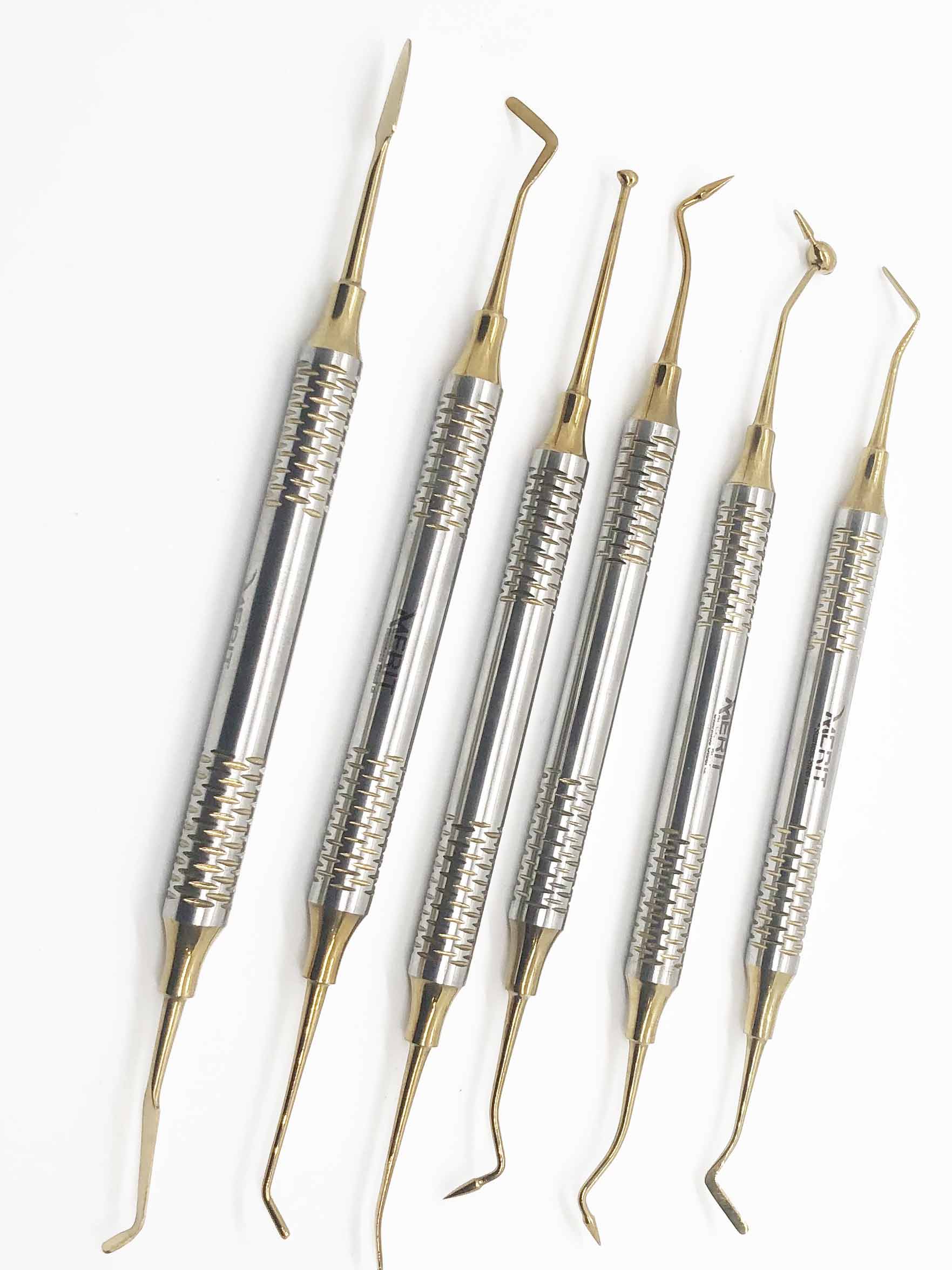 Composite Filling Instruments Gold Titanium Coated, set of 6. Merit