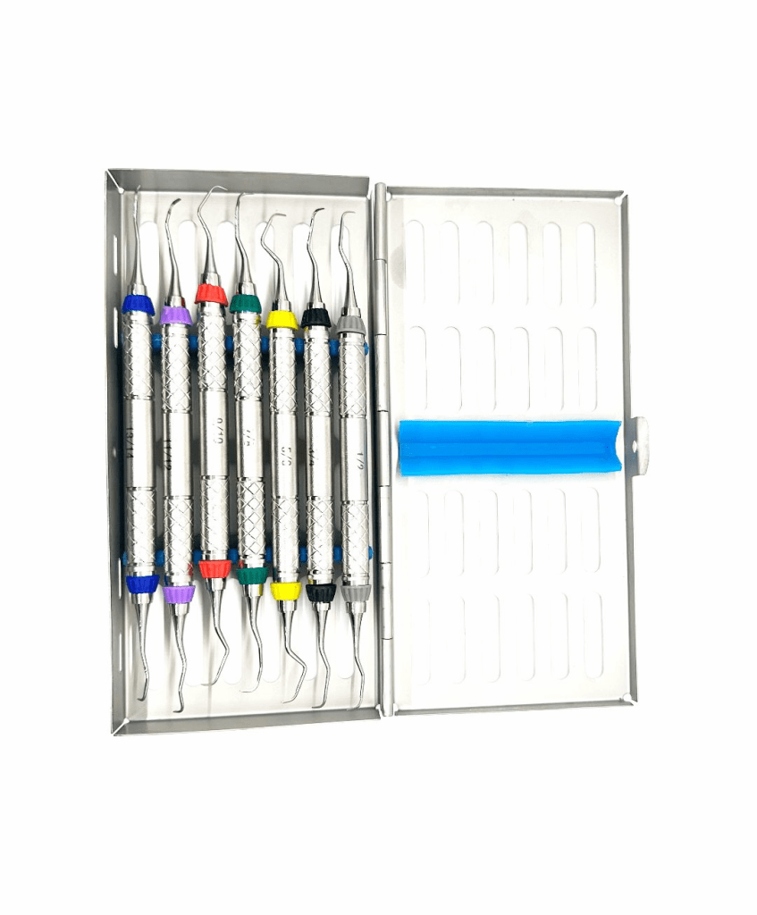 Gracey Set of 7 Hygiene Instruments with Cassette numbd 1