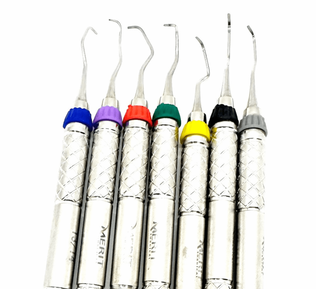 Gracey Set of 7 Hygiene Instruments with Cassette numbd 3 1